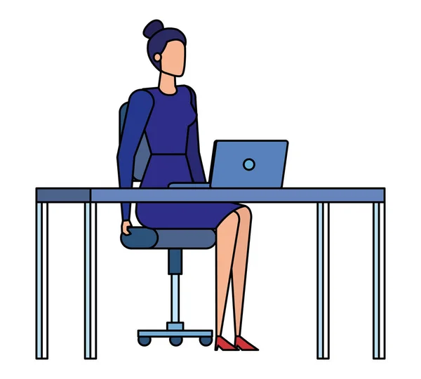 Elegant businesswoman worker in the office — Stock Vector