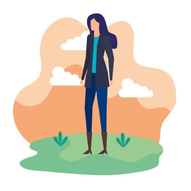 alanında zarif iş kadını işçi