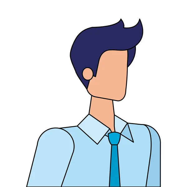 Elegante hombre de negocios avatar carácter trabajador — Vector de stock