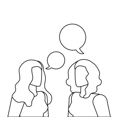 iş kadınları işçiler konuşma baloncukları ile konuşan