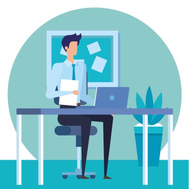 ofis sahnesinde zarif işadamı işçi