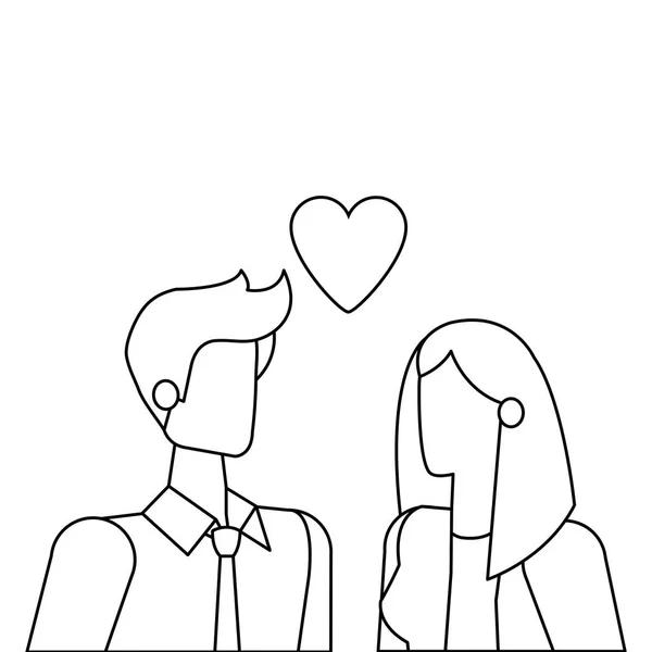 Couple d'affaires avec amour coeur — Image vectorielle