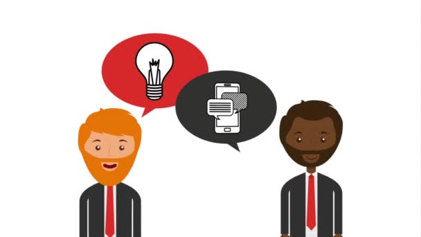 E-ticaret teknoloji animasyon ile işadamları — Stok video