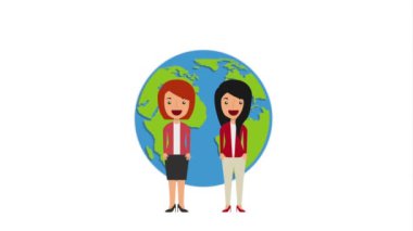 e-ticaret teknolojisi animasyon ile iş kadınları