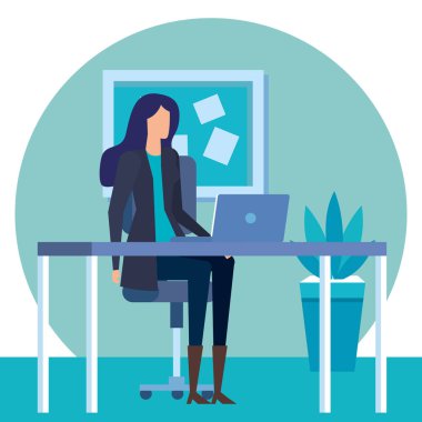 ofiste zarif iş kadını işçi