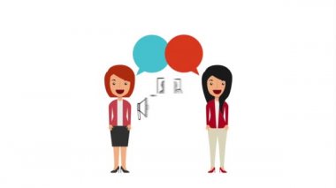 e-ticaret teknolojisi animasyon ile iş kadınları