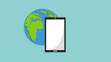 e-ticaret teknoloji animasyon ile işadamı