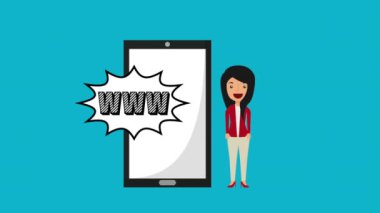 e-ticaret teknolojisi animasyon ile iş kadını