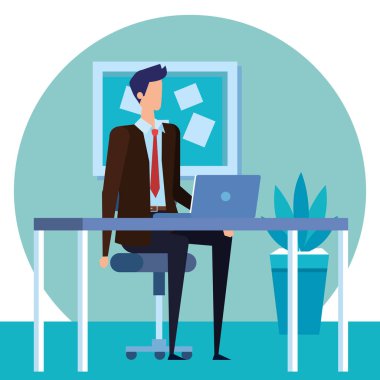 ofis sahnesinde zarif işadamı işçi