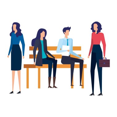 park sandalyesinde oturan iş adamları