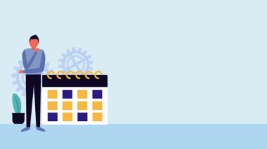 takvim avatar karakteri ile işadamı