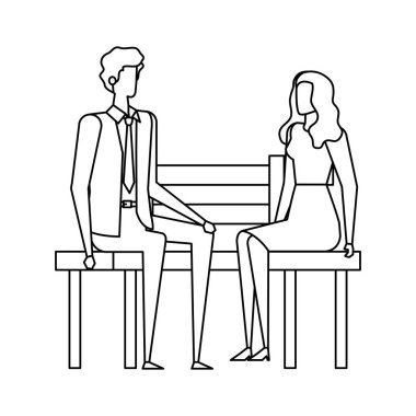 park sandalyesinde oturan zarif iş çift