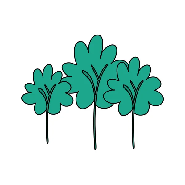 나무 숲 자연 고립 아이콘 — 스톡 벡터