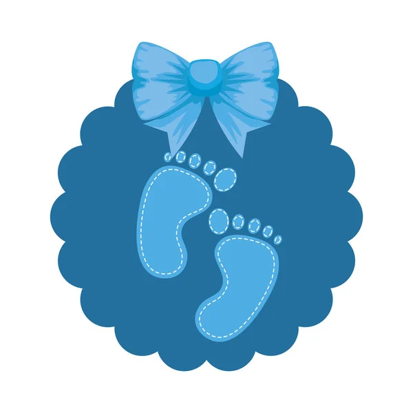 Babyduschkarte mit Fußabdrücken — Stockvektor