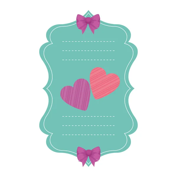 Baby Dusch kort med hjärtan kärlek — Stock vektor