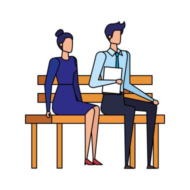 park sandalyesinde oturan zarif iş çift