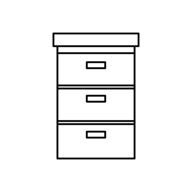 İzole edilmiş simge için ahşap çekmece