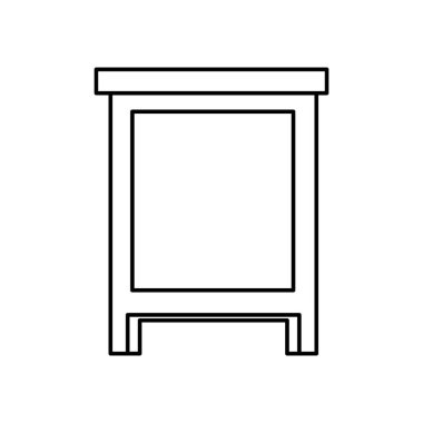 İzole edilmiş simge için ahşap çekmece