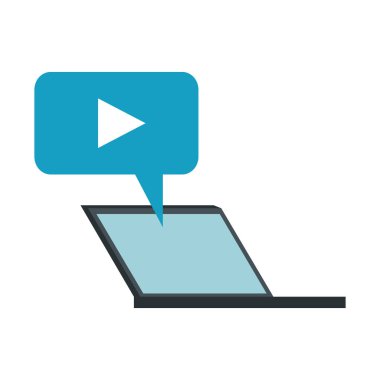 dizüstü bilgisayar ve konuşma balonu