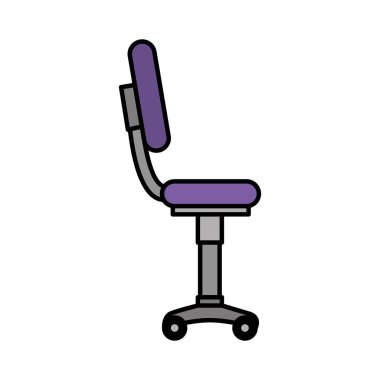 ofis koltuğu ekipman izole simgesi