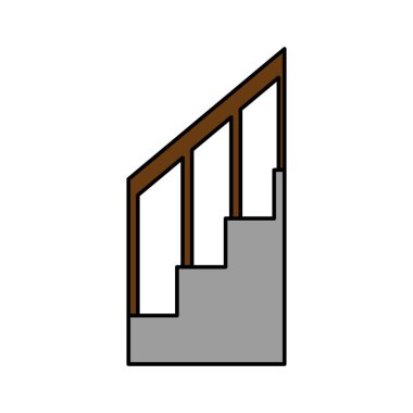 ev merdivenleri adımları izole simgesi