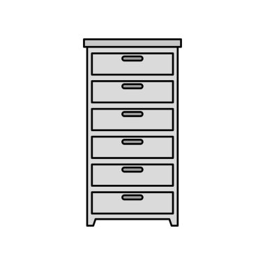 İzole edilmiş simge için ahşap çekmece