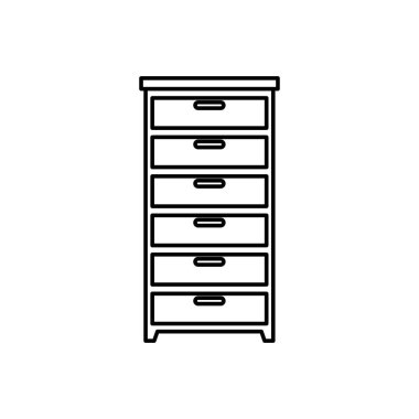 İzole edilmiş simge için ahşap çekmece