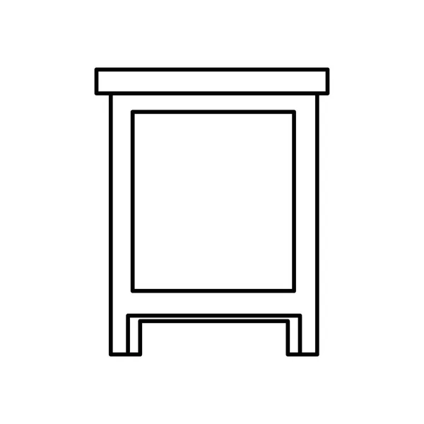 木制抽屉家具隔离图标 — 图库矢量图片