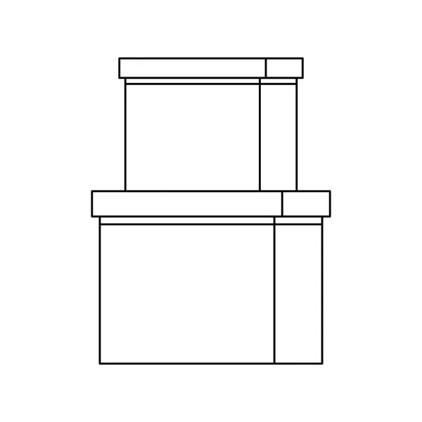 Boîtes de carton de bureau icône isolée — Image vectorielle