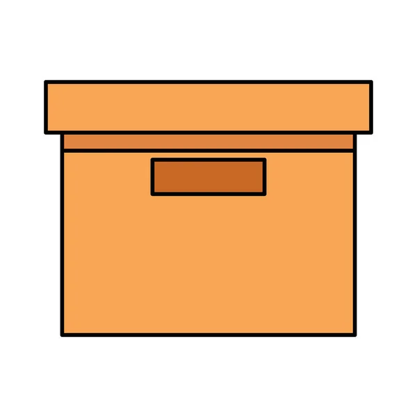 Boîte de carton de bureau icône isolée — Image vectorielle