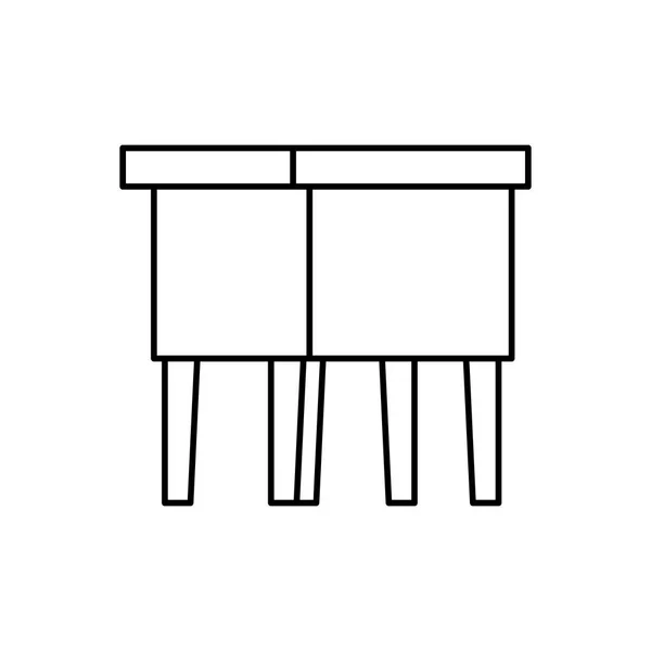 Banc en bois forniture icône isolée — Image vectorielle