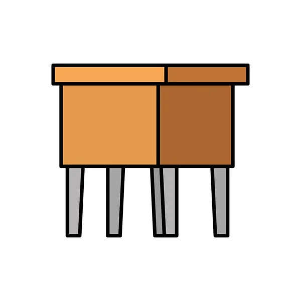 Dřevěná lavička fornitura samostatná ikona — Stockový vektor