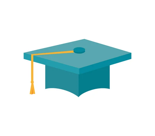 Graduatie hat onderwijs geïsoleerd pictogram — Stockvector