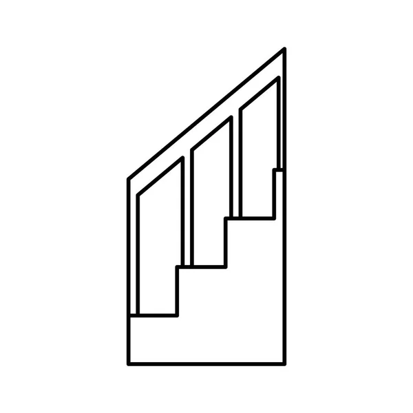 Hus trappor steg isolerad ikon — Stock vektor