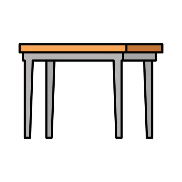 Table wooden forniture isolated icon — Stock Vector