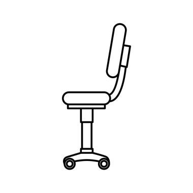 ofis koltuğu ekipman izole simgesi