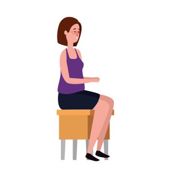 zarif iş kadını bankta oturan