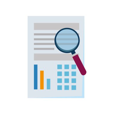 büyüteç ile kağıt belge mali