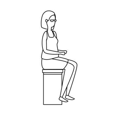 zarif iş kadını bankta oturan