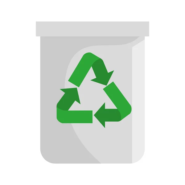 Reciclar bin ícone isolado resíduos —  Vetores de Stock