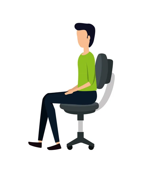 Elegant young businessman in office chair — Stock Vector