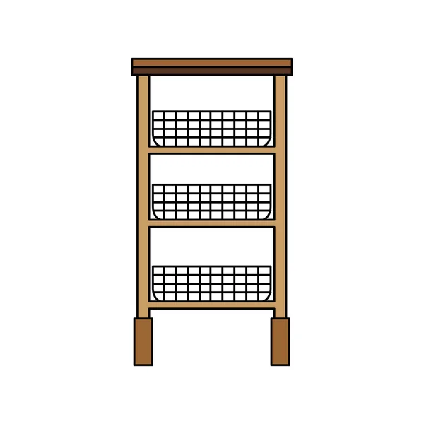 Office documents shelf baskets icons — Stock Vector