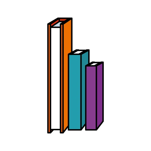 Högen textböcker bibliotek ikoner — Stock vektor