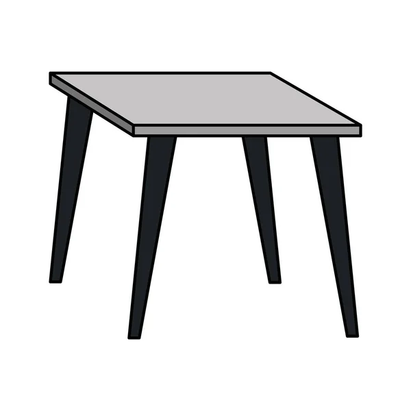 Tafel houten meubelen geïsoleerd icoon — Stockvector