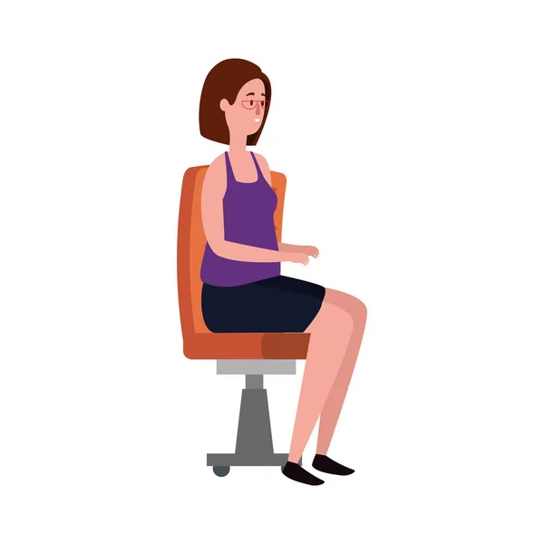 优雅的女商人坐在办公室椅子上 — 图库矢量图片