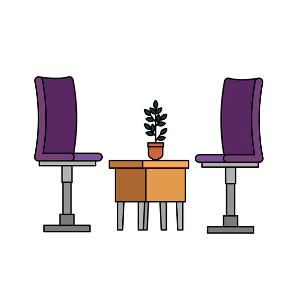 Kancelářskou židli s dřevěným stolem — Stockový vektor