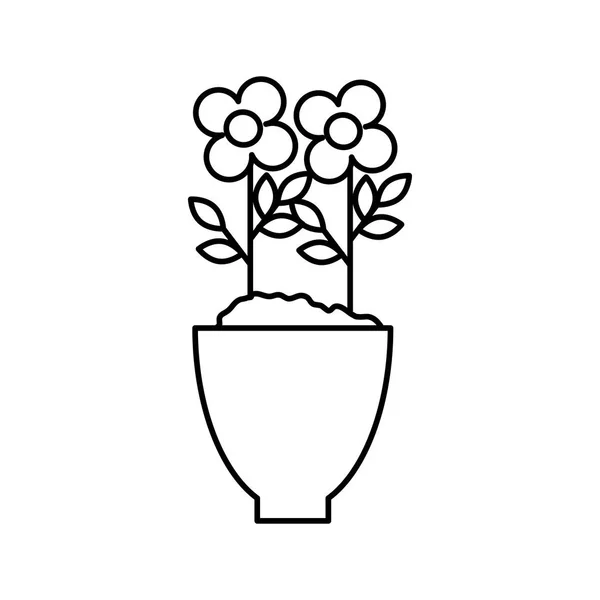 Цветы в горшок природный значок — стоковый вектор