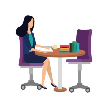 kitap ile masada zarif iş kadını