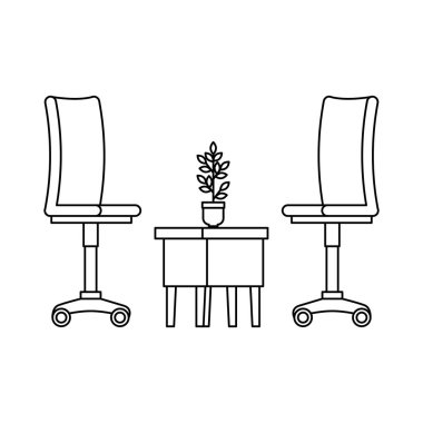 ahşap masa ile ofis sandalyesi