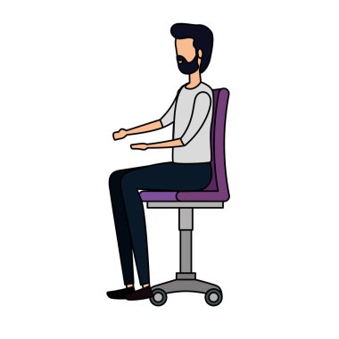 şık işadamı işçi ofis sandalyesinde oturan